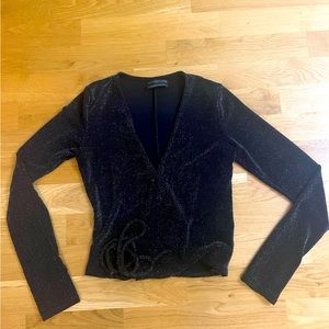 Urban Outfitters black sparkly wrap top
